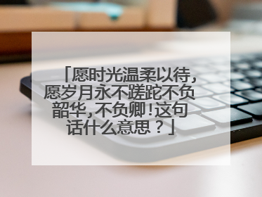 愿时光温柔以待,愿岁月永不蹉跎不负韶华,不负卿!这句话什么意思？