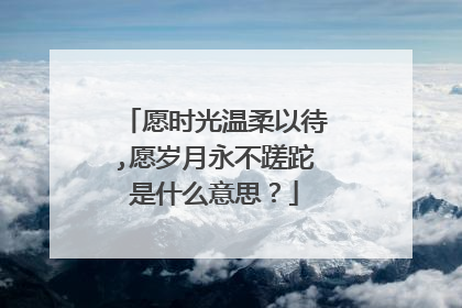 愿时光温柔以待,愿岁月永不蹉跎是什么意思？