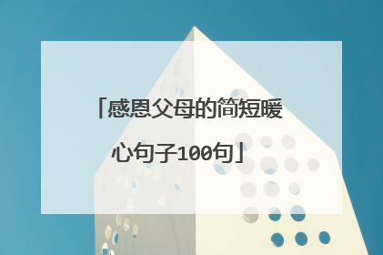 感恩父母的简短暖心句子100句