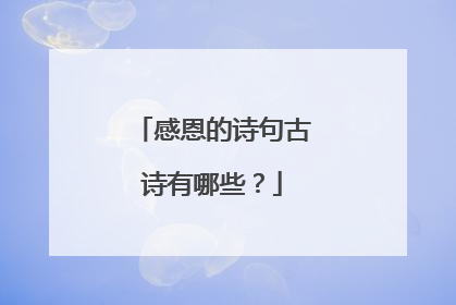 感恩的诗句古诗有哪些？