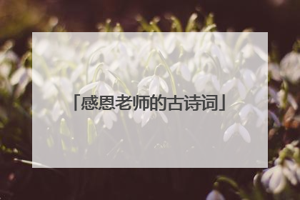 感恩老师的古诗词