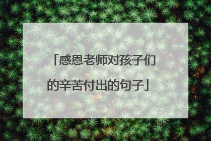 感恩老师对孩子们的辛苦付出的句子