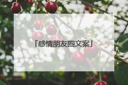 感情朋友圈文案