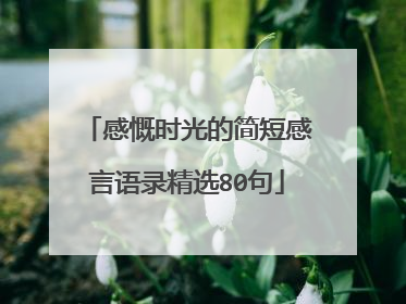 感慨时光的简短感言语录精选80句