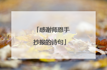 感谢师恩手抄报的诗句