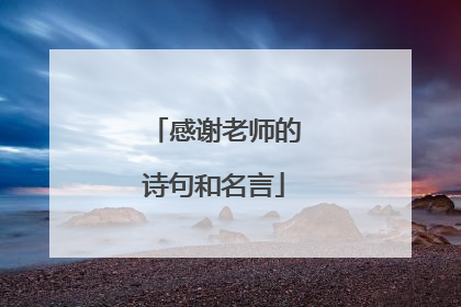 感谢老师的诗句和名言