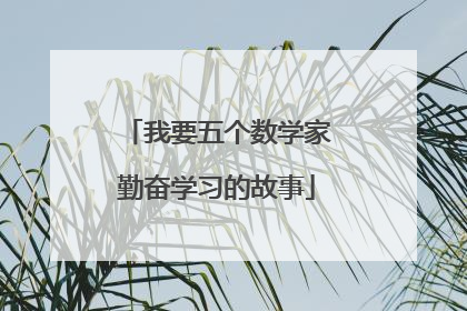 我要五个数学家勤奋学习的故事