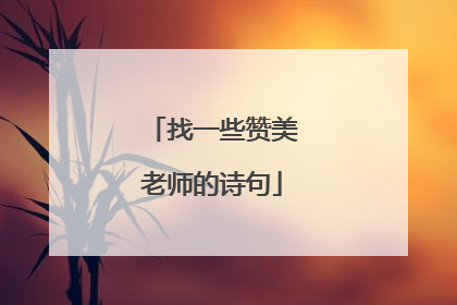 找一些赞美老师的诗句