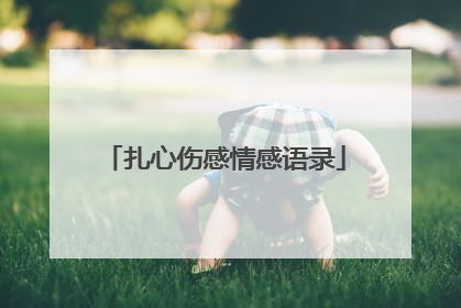 扎心伤感情感语录