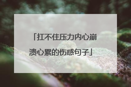 扛不住压力内心崩溃心累的伤感句子