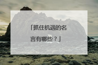 抓住机遇的名言有哪些？