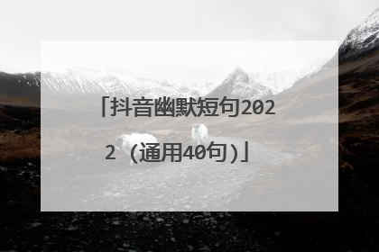 抖音幽默短句2022 (通用40句)