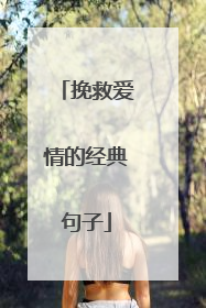 挽救爱情的经典句子