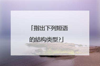 指出下列短语的结构类型?