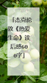 杰克伦敦《热爱生命》读后感600字