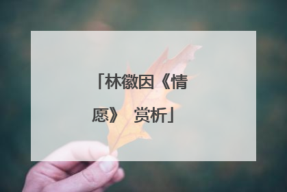 林徽因《情愿》 赏析