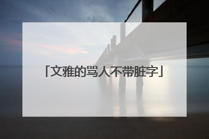 文雅的骂人不带脏字