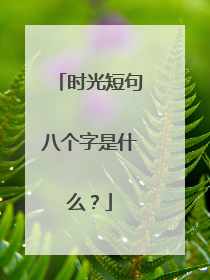 时光短句八个字是什么？