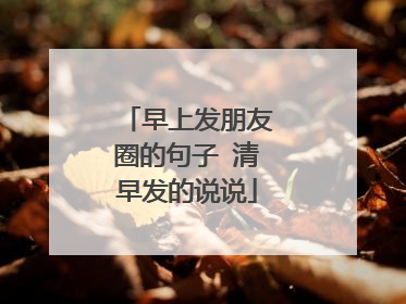 早上发朋友圈的句子 清早发的说说