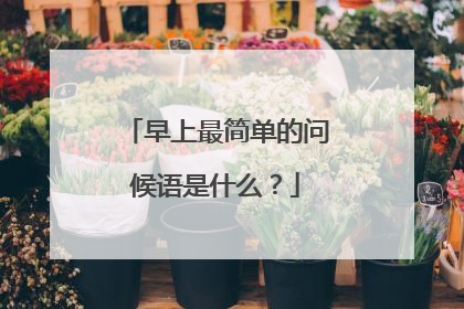 早上最简单的问候语是什么？