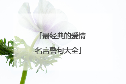 最经典的爱情名言警句大全