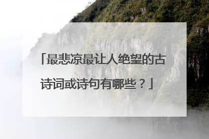 最悲凉最让人绝望的古诗词或诗句有哪些？