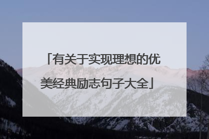 有关于实现理想的优美经典励志句子大全