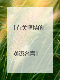 有关坚持的英语名言