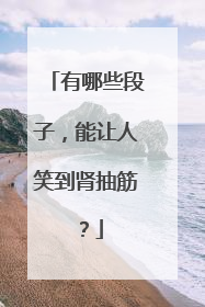 有哪些段子，能让人笑到肾抽筋？