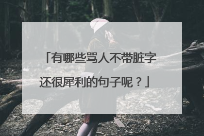 有哪些骂人不带脏字还很犀利的句子呢？