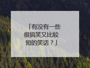 有没有一些很搞笑又比较短的笑话？