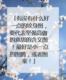 有没有什么好一点的纹身图，要代表坚强高傲的意思的含义图！最好是小一点的图腾，或者图案！