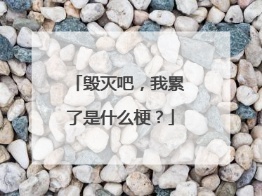 毁灭吧，我累了是什么梗？