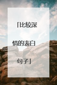 比较深情的表白句子