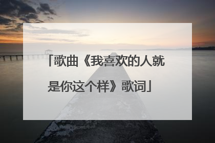 歌曲《我喜欢的人就是你这个样》歌词