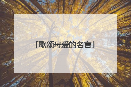 歌颂母爱的名言