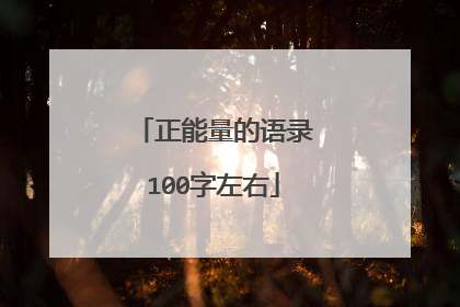 正能量的语录100字左右