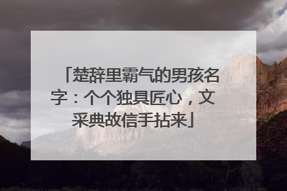 楚辞里霸气的男孩名字：个个独具匠心，文采典故信手拈来