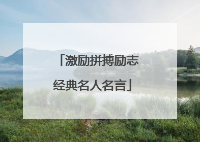 激励拼搏励志经典名人名言