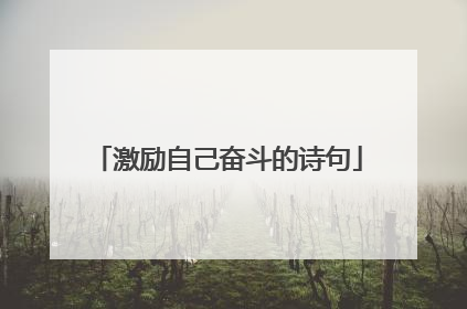 激励自己奋斗的诗句