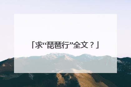 求“琵琶行”全文？