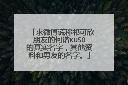 求微博谎称祁可欣朋友的何谐KUSO的真实名字，其他资料和男友的名字。