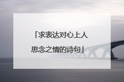 求表达对心上人思念之情的诗句