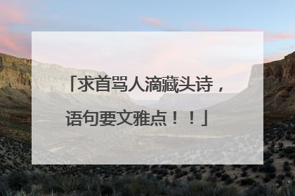 求首骂人滴藏头诗，语句要文雅点！！