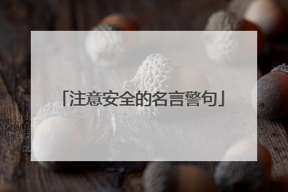 注意安全的名言警句