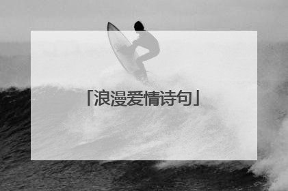 浪漫爱情诗句