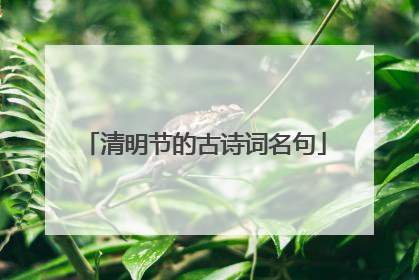 清明节的古诗词名句