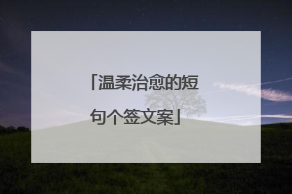 温柔治愈的短句个签文案