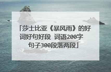 莎士比亚《暴风雨》的好词好句好段 词语200字 句子300段落两段