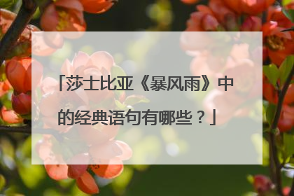 莎士比亚《暴风雨》中的经典语句有哪些？